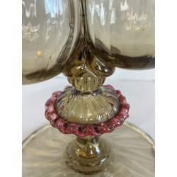 ANTICO SET TAVOLO VETRO MURANO CHAMPAGNE OLIO ACETO VITTORIO ZECCHIN OLIERA