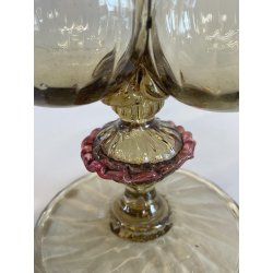 ANTICO SET TAVOLO VETRO MURANO CHAMPAGNE OLIO ACETO VITTORIO ZECCHIN OLIERA