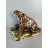 GRANDE RARA SCULTURA CERAMICA FAVARO CECCHETTO ANNI 60 TIGRE LEOPARDO CUCCIOLI