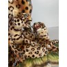 GRANDE RARA SCULTURA CERAMICA FAVARO CECCHETTO ANNI 60 TIGRE LEOPARDO CUCCIOLI