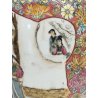 ANTICO VASO CINESE FAMILLE ROSE PORCELLANA DIPINTO FENCAI SCENA QUOTIDIANA FIORI