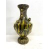 GRANDE VASO CERAMICA GIAPPONESE Awaji DRAGO ALTO RILIEVO SMALTO a GOCCIA 48cm/h
