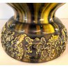 GRANDE VASO CERAMICA GIAPPONESE Awaji DRAGO ALTO RILIEVO SMALTO a GOCCIA 48cm/h