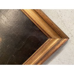 GRANDE DIPINTO OLIO VEDUTA CAPRICCIO ARCHITETTONICO BAROCCO PORTO MARE '800
