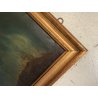 GRANDE DIPINTO OLIO VEDUTA CAPRICCIO ARCHITETTONICO BAROCCO PORTO MARE '800