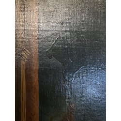 GRANDE DIPINTO OLIO VEDUTA CAPRICCIO ARCHITETTONICO BAROCCO PORTO MARE '800