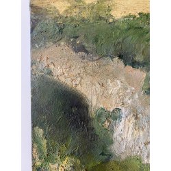 DIPINTO OLIO TAVOLA Bartoli '66 NATURA MORTA COMPOSIZIONE PESCE LIMONE BOTTIGLIA