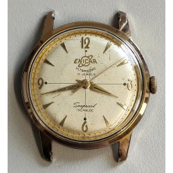 ANTICO OROLOGIO POLSO DORATO Enicar Ultrasonic Seapearl ANNI 60 cal. AR 1010