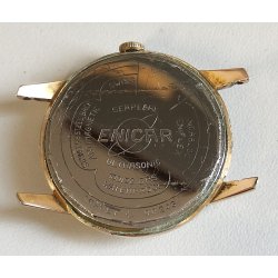 ANTICO OROLOGIO POLSO DORATO Enicar Ultrasonic Seapearl ANNI 60 cal. AR 1010