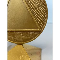 PICCOLA SCULTURA OTTONE FIRMATA GIO POMODORO BASSORILIEVO ZURIGO 1988 SFERA Old