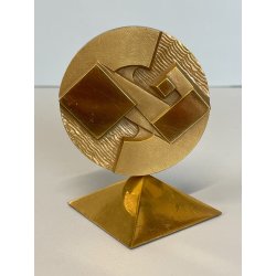 PICCOLA SCULTURA OTTONE FIRMATA GIO POMODORO BASSORILIEVO ZURIGO 1988 SFERA Old
