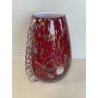 GRANDE VASO VETRO MURANO BAROVIER LA MURRINA FOGLIA ORO CORDONATO EPOCA 1930