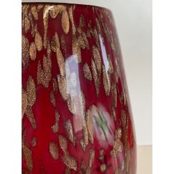 GRANDE VASO VETRO MURANO BAROVIER LA MURRINA FOGLIA ORO CORDONATO EPOCA 1930