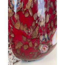 GRANDE VASO VETRO MURANO BAROVIER LA MURRINA FOGLIA ORO CORDONATO EPOCA 1930