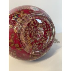 GRANDE VASO VETRO MURANO BAROVIER LA MURRINA FOGLIA ORO CORDONATO EPOCA 1930