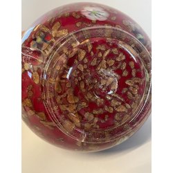GRANDE VASO VETRO MURANO BAROVIER LA MURRINA FOGLIA ORO CORDONATO EPOCA 1930