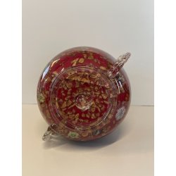 GRANDE VASO VETRO MURANO BAROVIER LA MURRINA FOGLIA ORO CORDONATO EPOCA 1930