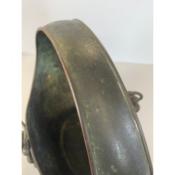 ANTICO CESTINO VINTAGE OTTONE PRIMI '900 DECORO UVA ART NOUVEAU CENTROTAVOLA
