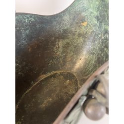 ANTICO CESTINO VINTAGE OTTONE PRIMI '900 DECORO UVA ART NOUVEAU CENTROTAVOLA