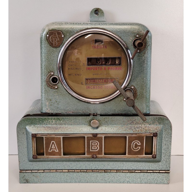ANTICO OROLOGIO TOTALIZZATORE BILIARDO ABC Milano ANNI 60 CONTATORE TASSAMETRO