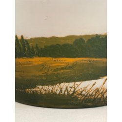 ANTICA COPPA VETRO D'ARGENTAL GLOBULARE PAUL NICOLAS ART NOUVEAU PATE 1920 VASO