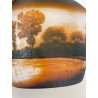 ANTICA COPPA VETRO D'ARGENTAL GLOBULARE PAUL NICOLAS ART NOUVEAU PATE 1920 VASO