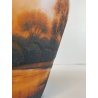 ANTICA COPPA VETRO D'ARGENTAL GLOBULARE PAUL NICOLAS ART NOUVEAU PATE 1920 VASO