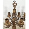 ANTICA COPPIA CANDELIERE Liberty EPOCA 900 Bronzo Dorato CANDELABRO PORTACANDELE
