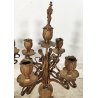 ANTICA COPPIA CANDELIERE Liberty EPOCA 900 Bronzo Dorato CANDELABRO PORTACANDELE