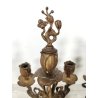 ANTICA COPPIA CANDELIERE Liberty EPOCA 900 Bronzo Dorato CANDELABRO PORTACANDELE