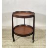 CARRELLO BAR ROTONDO DESIGN 1960 VINTAGE ITALY BAR TROLLEY 2 RIPIANI OLD LEGNO