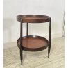 CARRELLO BAR ROTONDO DESIGN 1960 VINTAGE ITALY BAR TROLLEY 2 RIPIANI OLD LEGNO