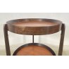 CARRELLO BAR ROTONDO DESIGN 1960 VINTAGE ITALY BAR TROLLEY 2 RIPIANI OLD LEGNO