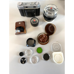 VINTAGE KIT Kodak Retina IIIC Xenon 50mm TELE 80mm MIRINO Ausiliario 35/80 BORSA