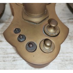 ANTICA BILANCIA VITTORIANA 2 PIATTI epoca 800 BRONZO DECORO DELFINI 8 PESI LIBRA
