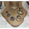 ANTICA BILANCIA VITTORIANA 2 PIATTI epoca 800 BRONZO DECORO DELFINI 8 PESI LIBRA
