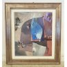 QUADRO DIPINTO ASTRATTO G. Duso TELA Tecnica Mista Sabbia ARTE MODERNA cornice