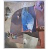QUADRO DIPINTO ASTRATTO G. Duso TELA Tecnica Mista Sabbia ARTE MODERNA cornice