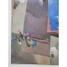 QUADRO DIPINTO ASTRATTO G. Duso TELA Tecnica Mista Sabbia ARTE MODERNA cornice
