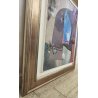 QUADRO DIPINTO ASTRATTO G. Duso TELA Tecnica Mista Sabbia ARTE MODERNA cornice