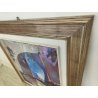 QUADRO DIPINTO ASTRATTO G. Duso TELA Tecnica Mista Sabbia ARTE MODERNA cornice