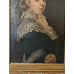 ANTICO QUADRO DIPINTO olio tela RITRATTO NOBILDONNA Elisa Nemes 1878 epoca COPIA