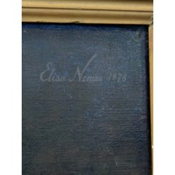 ANTICO QUADRO DIPINTO olio tela RITRATTO NOBILDONNA Elisa Nemes 1878 epoca COPIA