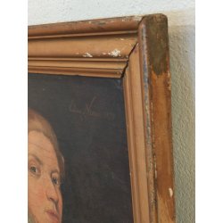 ANTICO QUADRO DIPINTO olio tela RITRATTO NOBILDONNA Elisa Nemes 1878 epoca COPIA