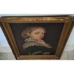 ANTICO QUADRO DIPINTO olio tela RITRATTO NOBILDONNA Elisa Nemes 1878 epoca COPIA