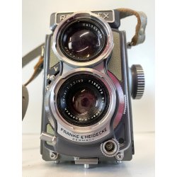 Rolleiflex 4x4 baby GRAY OTTICA Xenar 60mm f/3.5 PARALUCE LENTE FILTRI CUSTODIA