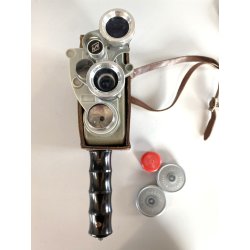 CINEPRESA 8mm VINTAGE EUMIG C3 TORRETTA TRE OBIETTIVI CUSTODIA CUOIO AUSTRIA '50