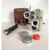 CINEPRESA 8mm VINTAGE EUMIG C3 TORRETTA TRE OBIETTIVI CUSTODIA CUOIO AUSTRIA '50