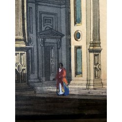 ANTICO QUADRO ACQUERELLO PROSPETTIVA INTERNO Santuario S. Maria PRESSO San Celso