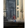 ANTICO QUADRO ACQUERELLO PROSPETTIVA INTERNO Santuario S. Maria PRESSO San Celso
